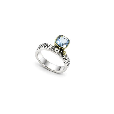 Blue Topaz Gemstone Ring in Sterling Silver – Contemporary Artisan Design