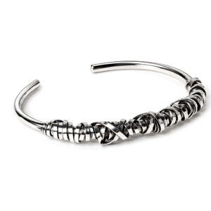 Sculptural Hand-Wrapped Silver Cuff | The Ribbon Collection
