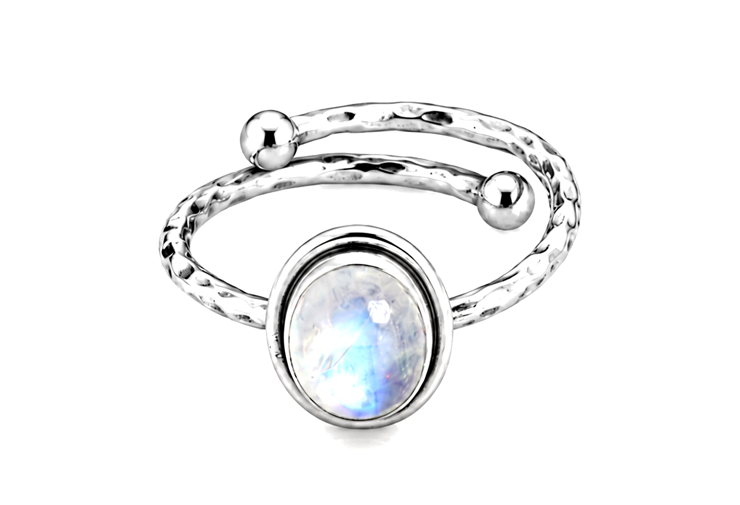 Handmade Moonstone Wrap Ring – 925 Sterling Silver Artisan Ring